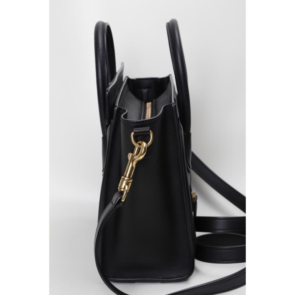 Celine Bag Nano Luggage Smooth Black Leather Crossbody Handbag Tote Authentic - Picture 7 of 16